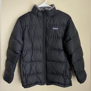 Kids Black Patagonia Coat - Large/12